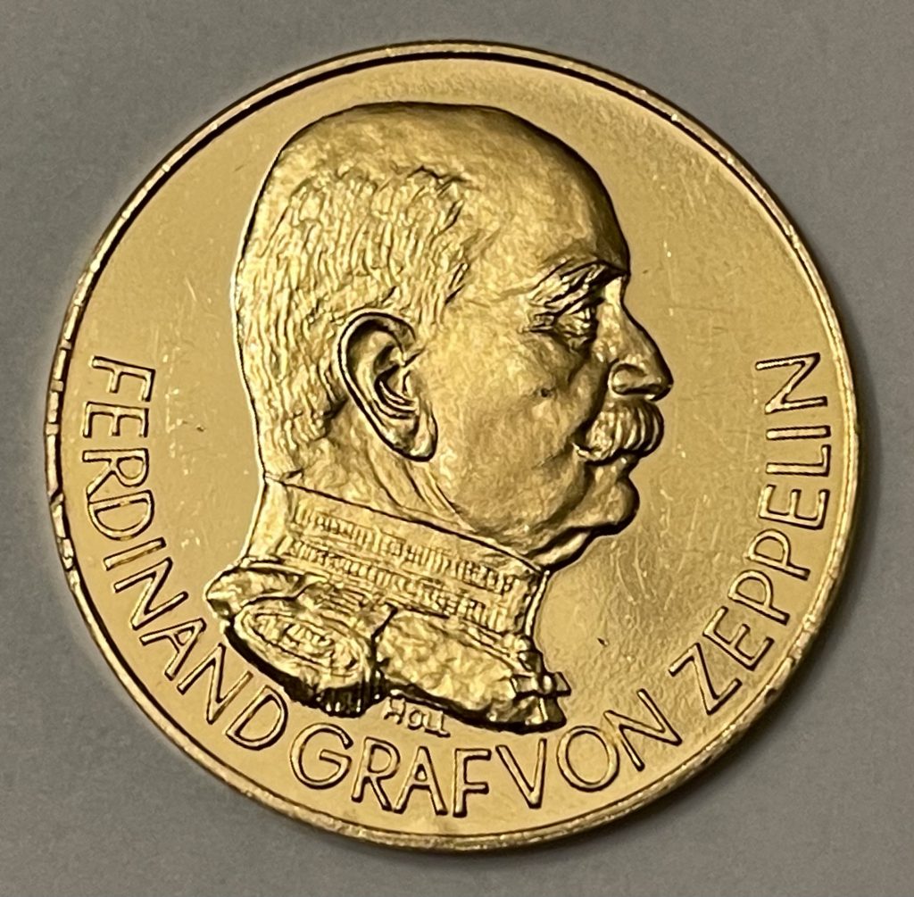 Ferdinand Graf von Zeppelin Goldmedaille 1924 – Z.R. III Amerika-Fahrt ...